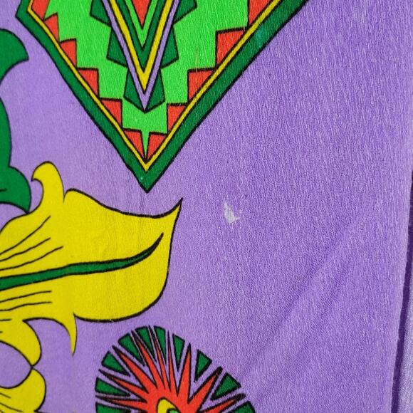 Vintage 70s Bright Floral Psychedelic Groovy Infinity Scarf - Picture 7 of 11